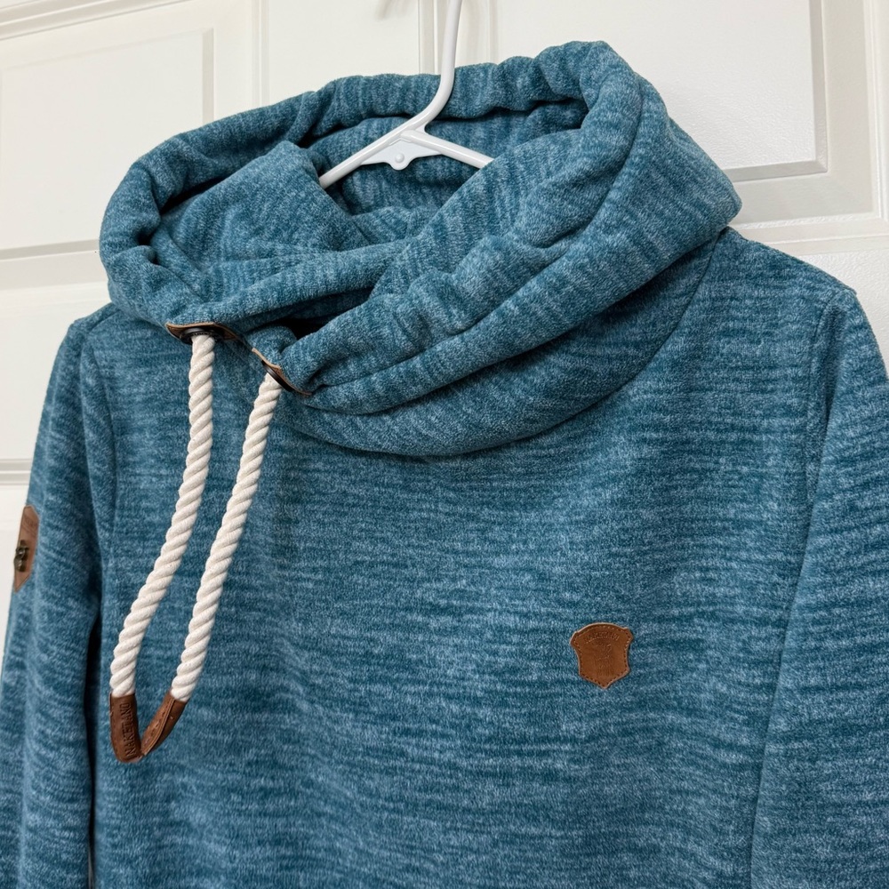 Naketano Hoodie Teal Brave New Word Owl Women’s Large - Picture 5 of 11